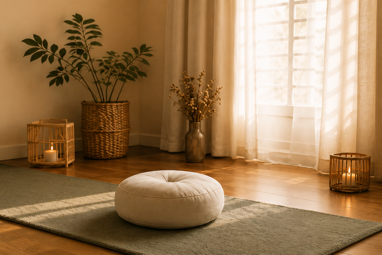 Minimalistischer Meditationsraum